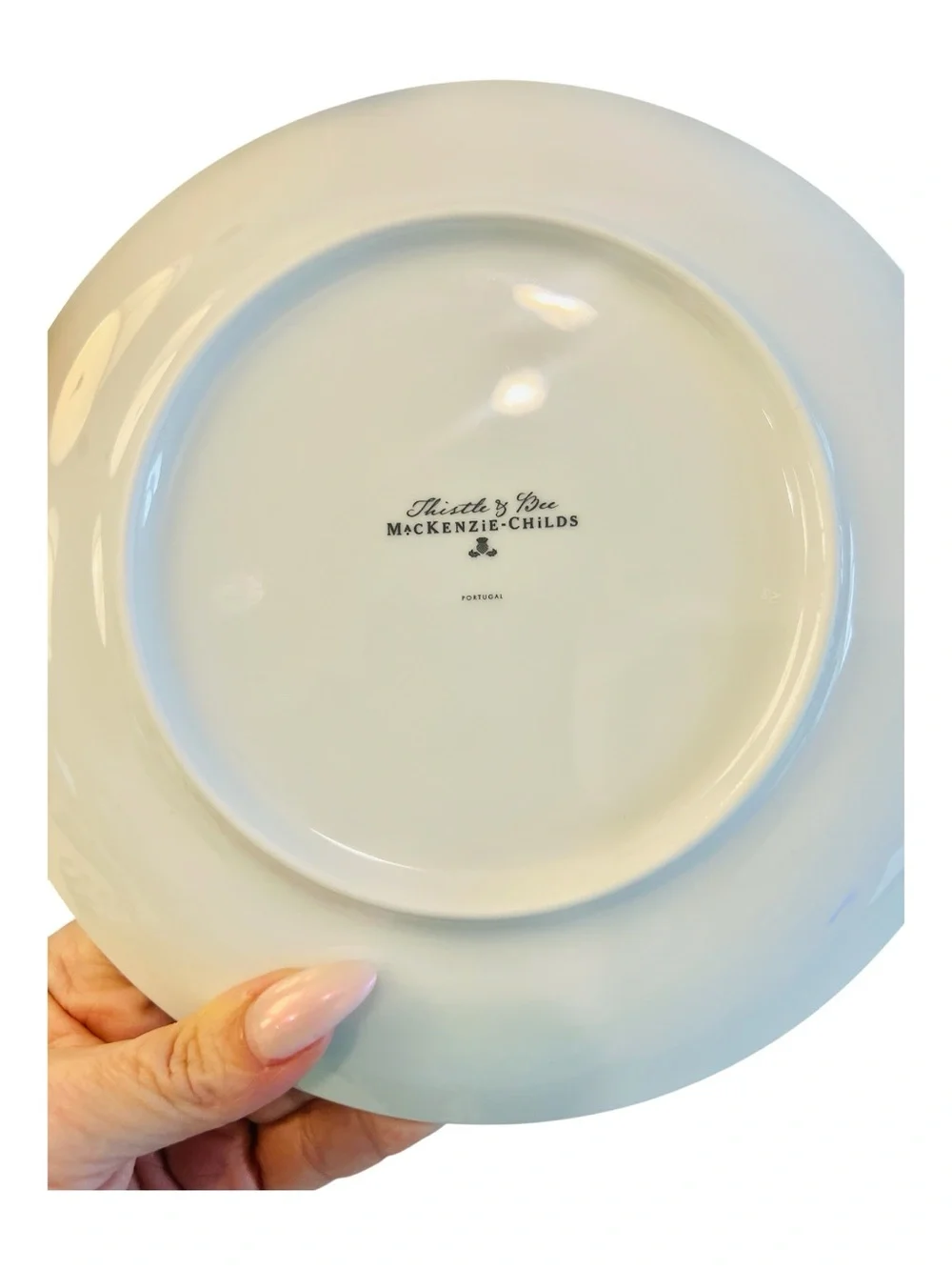 MACKENZIE CHILDS Set Of 6 Thistle & Bee The Bride 8.5” Salad Plates Flower
